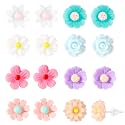 Plastic Earrings, Flower Stud Earrings Colorful Daisy Rose Post Floral Ear Studs Plastic for Sensitive Ears