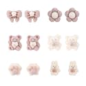 Plastic Earrings, Flower Stud Earrings Colorful Daisy Rose Post Floral Ear Studs Plastic for Sensitive Ears