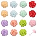 8 Pairs Flower Plastic Post Earrings, Colorful Plastic Stud Earrings for Women Lightweight Cute Floral Studs Jewelry for Sensitive Ears Daily Wear &amp; Special Occasions (Roses)