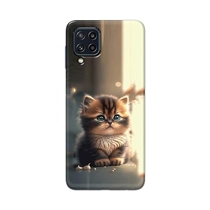 plastic printfidaa printed hard back cover case for samsung galaxy m32 4g  samsung galaxy m32 prime edition back cover cute cat -112 multicolor