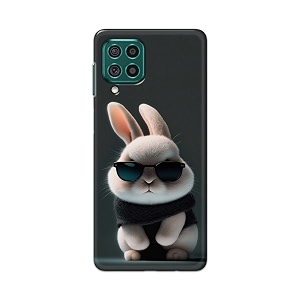 plastic printfidaa printed hard back cover case for samsung galaxy f62  samsung galaxy m62 back cover cool baby rabbit -112 black