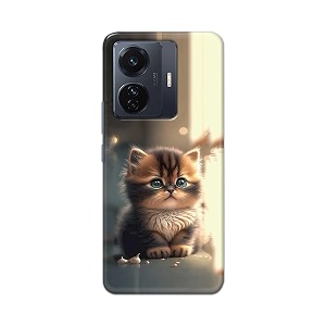 plastic printfidaa printed hard back cover case for vivo iqoo z6 pro 5g  vivo t1 pro 5g  vivo s15e back cover cute cat -112 multicolor
