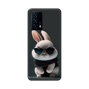 plastic printfidaa printed hard back cover case for vivo iqoo z5 back cover cool baby rabbit -112 multicolor