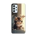 Plastic Printfidaa Printed Hard Back Cover Case For Samsung Galaxy A33 5G Back Cover (Cute Cat) -112, Multicolor