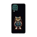 Plastic Printfidaa Printed Hard Back Cover Case For Samsung Galaxy F62 | Samsung Galaxy M62 Back Cover (Hipster Cat) -112, Black