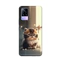 Plastic Printfidaa Printed Hard Back Cover Case For Vivo Y73 | Vivo V21E 4G Back Cover (Cute Cat) -112, Multicolor