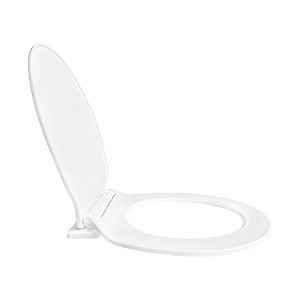 taxan round toilet seat cover 41 cm x 35 cm white plastic commode seat cover with soft close mechanism glossy finish  western commode seat with diy installation kit