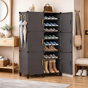 Plastic Shoe Rack for Home with Door