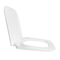 TAXAN Toilet Seat Cover Square (45cm x 35 cm) | Soft Close Hydraulic Mechanism | Durable Polypropylene Western Commode Seat with DIY Installation Kit | Glossy White Finish
