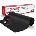 Plastic Table Cloth, 70 in x 110 ft Extra Wide Black Disposable Tablecloth