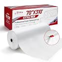 Plastic Table Cloth Disposable, 70 in x 310 ft Plastic Table Cover Roll