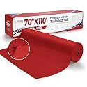 Plastic Table Cover Roll, 70 in x 110 ft Extra Wide Red Plastic Tablecloth