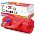Plastic Tablecloth Roll, 54In x 300Ft Red Plastic Table Cloth Disposable
