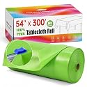 Plastic Tablecloth Roll with Slide Cutter, 54 in x 300 ft Table Cover