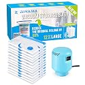 Plastic Vacuum Storage Bags with Electric Air Pump,12 Pack Large Size (32"x 22") Vacuum Sealed Space Save Bag for Clothes, Blanket, Duvets, Pillows, Comforters, Quilt, Travel, Moving, Blue