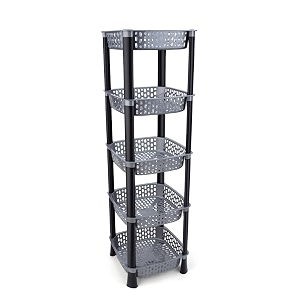 plastic vegetable basket rack  fruit amp potato storage organizer  plastic  silver  5 layer