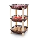 Plastic Vegetable Basket Rack | Fruit &amp; Potato Storage Organizer | Plastic | Brown | 3 Layer
