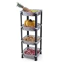 Plastic Vegetable Basket Rack | Fruit &amp; Potato Storage Organizer | Plastic | Silver | 4 Layer