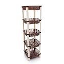 Plastic Vegetable Basket Rack | Fruit &amp; Potato Storage Organizer | Plastic | Brown | 5 Layer