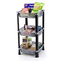 Plastic Vegetable Basket Rack | Fruit &amp; Potato Storage Organizer | Plastic | Silver | 3 Layer