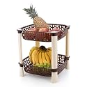 Plastic Vegetable Basket Rack | Fruit &amp; Potato Storage Organizer | Plastic | Brown | 2 Layer