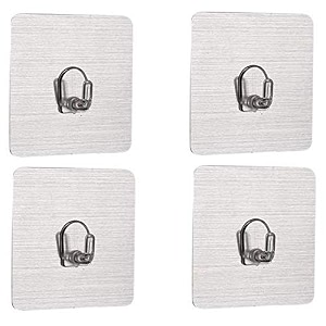 plastic wall hooks utility towel bathrobe coats bathroom kitchen waterproof and oil proof nail free transparent heavy duty wall hook amp ceiling hanger- 8 kg capicity each hook 4