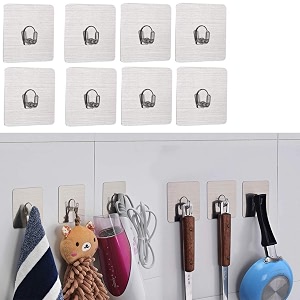 plastic wall hooks utility towel bathrobe coats bathroom kitchen waterproof and oil proof nail free heavy duty wall hook amp ceiling hanger-8 kg capacity each hook transparent