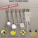 Plastic Wall Hooks Utility Towel Bathrobe Coats, Bathroom Kitchen Waterproof and Oil Proof Nail Free Transparent Heavy Duty Wall Hook &amp; Ceiling Hanger- 8 Kg Capicity Each Hook (4)