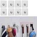 Plastic Wall Hooks Utility Towel Bathrobe Coats, Bathroom Kitchen Waterproof and Oil Proof Nail Free Heavy Duty Wall Hook &amp; Ceiling Hanger-8 Kg Capacity Each Hook, Transparent