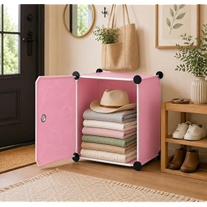 sunderlook plastic wardrobe for kids clothes - durable easy to use anti-skid amp non-slip effective professional collapsible wardrobe plastic cupboard