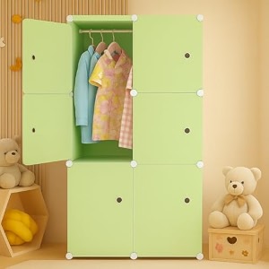 1 door plastic wardrobe for kids - cupboard for clothes storage rack almirah for clothes baby collapsible wardrobe multi-purpose kids storage organizer for bookstoyliving room