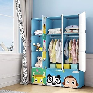 snkr essentials 1-door plastic wardrobe for kids almirah and wardrobe for baby clothes modular storage cabinet with wheelskids multi-purpose collapsible wardrobe