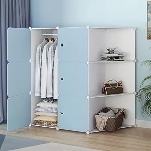 plastic wardrobe for kids-cupboard for clothes almirah for clothes baby collapsible wardrobe multi-purpose kids storage rack for home toy kitchen floor sink living room blue-hk2 63 door