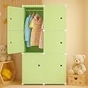 1 Door Plastic Wardrobe for Kids - Cupboard for Clothes Storage Rack, Almirah for Clothes, Baby Collapsible Wardrobe, Multi-Purpose Kids Storage Organizer for Books,Toy,Living Room