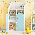 SNKR Essentials 1-Door Plastic Wardrobe for Kids| Almirah and Wardrobe for Baby Clothes| Modular Storage Cabinet with Wheels|Kids Multi-Purpose Collapsible Wardrobe