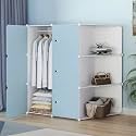 Plastic Wardrobe for Kids-Cupboard for Clothes, Almirah for Clothes, Baby Collapsible Wardrobe, Multi-Purpose Kids Storage Rack for Home Toy Kitchen Floor, Sink Living Room (Blue-HK2, 6+3 Door)