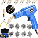 Plastic Welding Machine Car Bumper Repair Kit, Hot Staple Gun Plastic Welder &amp; 3 Types Staples: Flat, Outside Corner, Inside Corner