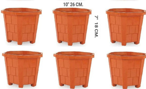 Plastichouse Flower Pot 8 cm Height Hexagonal