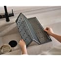 Platform Folding Over-Sink Drainer, Space Saving Strainer | Rustproof Rack, Wine Glass, Utensil, Fruit & Vegetable Drain Washing Mat | Adjustable Folding Dish Drainer (1 Pcs)
