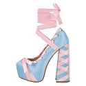 Platform Heels Chunky Bow Ribbon Pumps