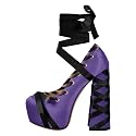 Platform Heels Chunky Bow Ribbon Pumps