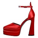 Platform Heels Chunky Bow Ribbon Pumps