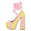 Platform Heels Chunky Bow Ribbon Pumps