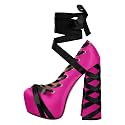 Platform Heels Chunky Bow Ribbon Pumps