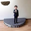 Platform For Speech Stage,School Small Performance Stand Half Circle,Folding Stage Platform For Wedding Entertainment,Drum Band Stages Riser Modular System For Events(Gray,100x50cm(39x19.6in))