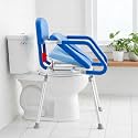 Platinum Health GentleBoost Uplift Raised Toilet Seat with Handles, Padded Bedside Commode Chair for Toilet, Elderly,Handicap Assistance Products, Elevevated, Adjustable with Arms, for Seniors (Blue)