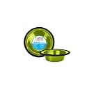 Platinum Pets 1-Cup Stainless Steel Wide Rimmed Bowl, Corona Lime