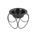 Platinum Pets 2 Cup Olympic Diner Stand with Wide Rimmed Bowl, Black Chrome
