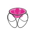 Platinum Pets 2 Cup Olympic Diner Stand with Wide Rimmed Bowl, Pink