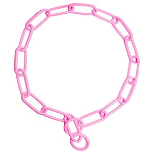 platinum pets 25-inch x 4mm coated fur saver collar large cotton candy pink